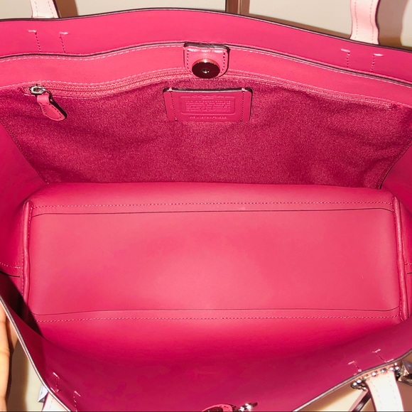 COACH💞AVENUE TOTE PETAL PINK STRAWBERRY - Picture 3 of 5